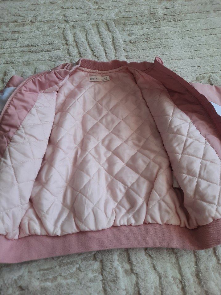 Kız Çocuk Pembe Nakışlı Fermuarlı Ceket - Görsel 2