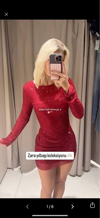 Zara taşlı elbise