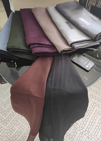 Drapeli Gri Kadın Saten Şal - Görsel 7