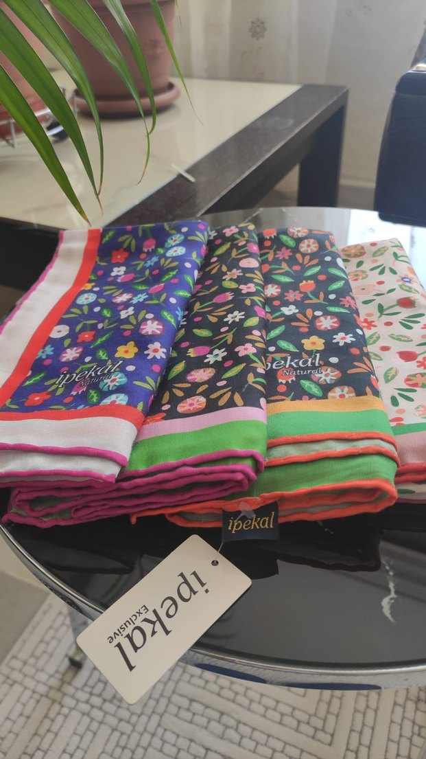 Renkli Desenli Bohem Kadın esarp - Görsel 2