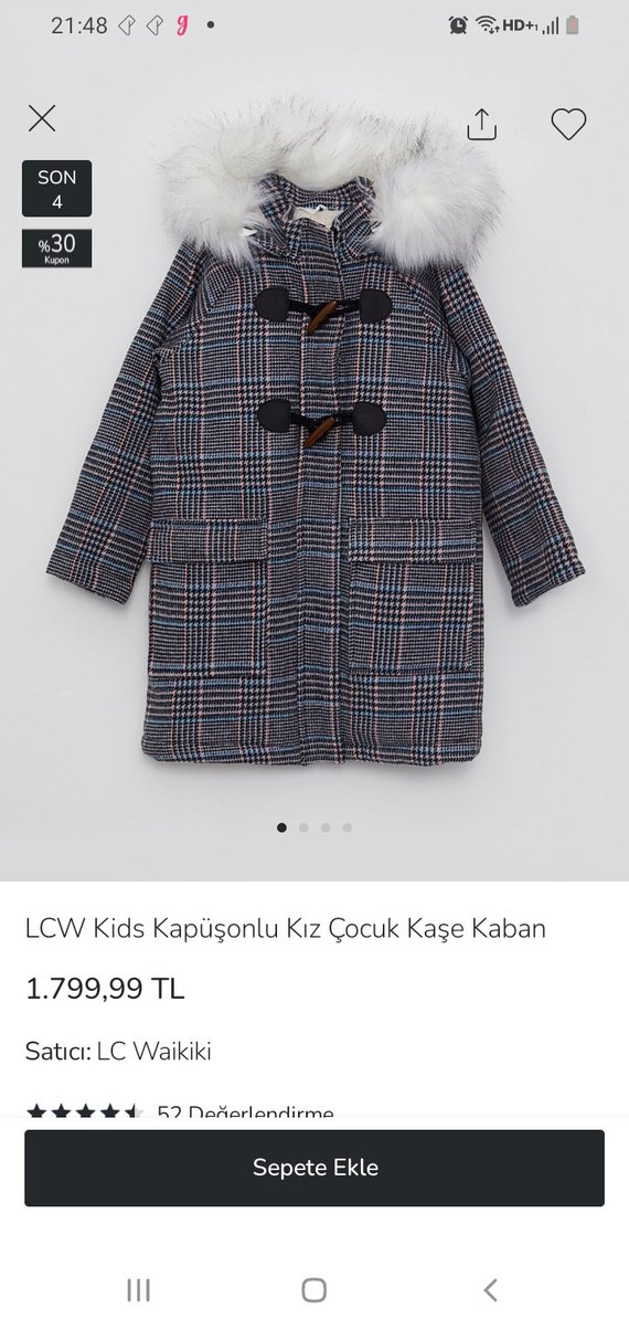 Lcw kiz cocuk kaban mont - Görsel 3