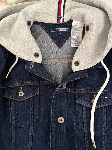 s Beden mavi Renk Tommy Hilfiger Kapşonlu Jean Ceket
