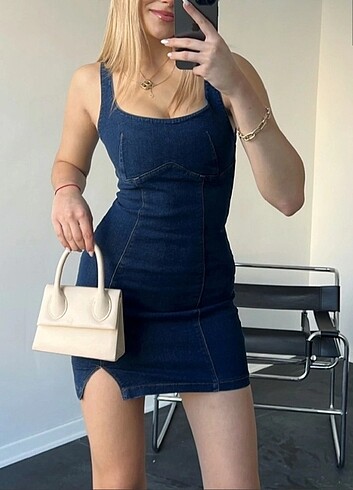 Denim kot elbise
