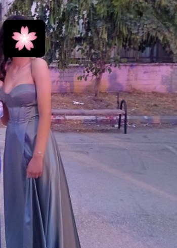 Fabrika yeşil Drapeli Straplez uzun Elbise