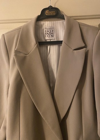 Diğer Yesil Kadın Düğmeli Midi Blazer Ceket