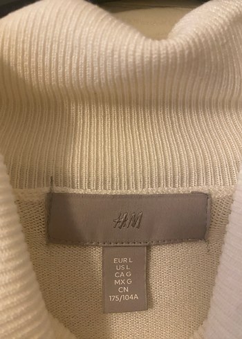 H&M Beyaz Kadın Boğazlı Salaş Kazak