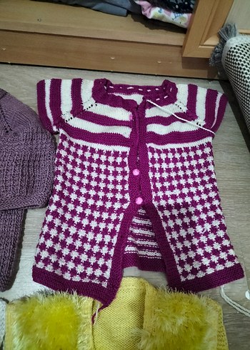 Kız Çocuk Çok Renkli Örme Hırkalar - Görsel 6