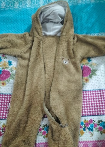 Kahverengi Peluş Bebek Tulumu - Görsel 3