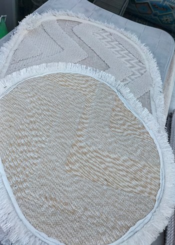 Nakışlı Beyaz Gri Banyo Paspası - Görsel 3