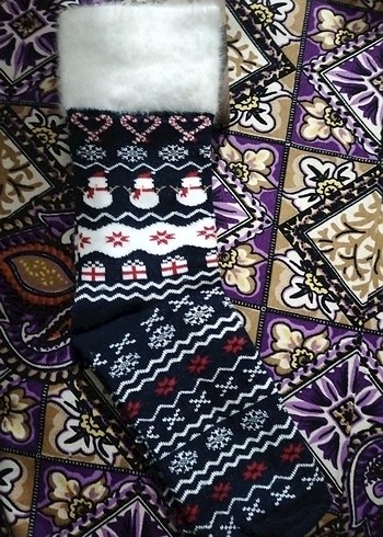 Kız Çocuk Desenli Sıcak Çorap - Görsel 2