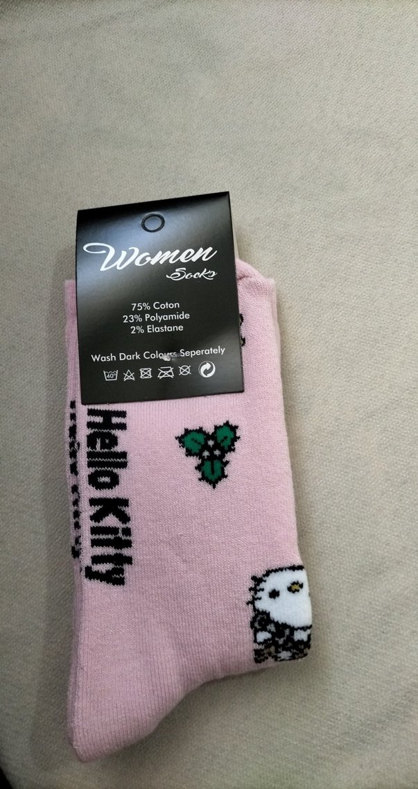 Kız Çocuk Pembe Desenli Sıcak Çorap - Görsel 2