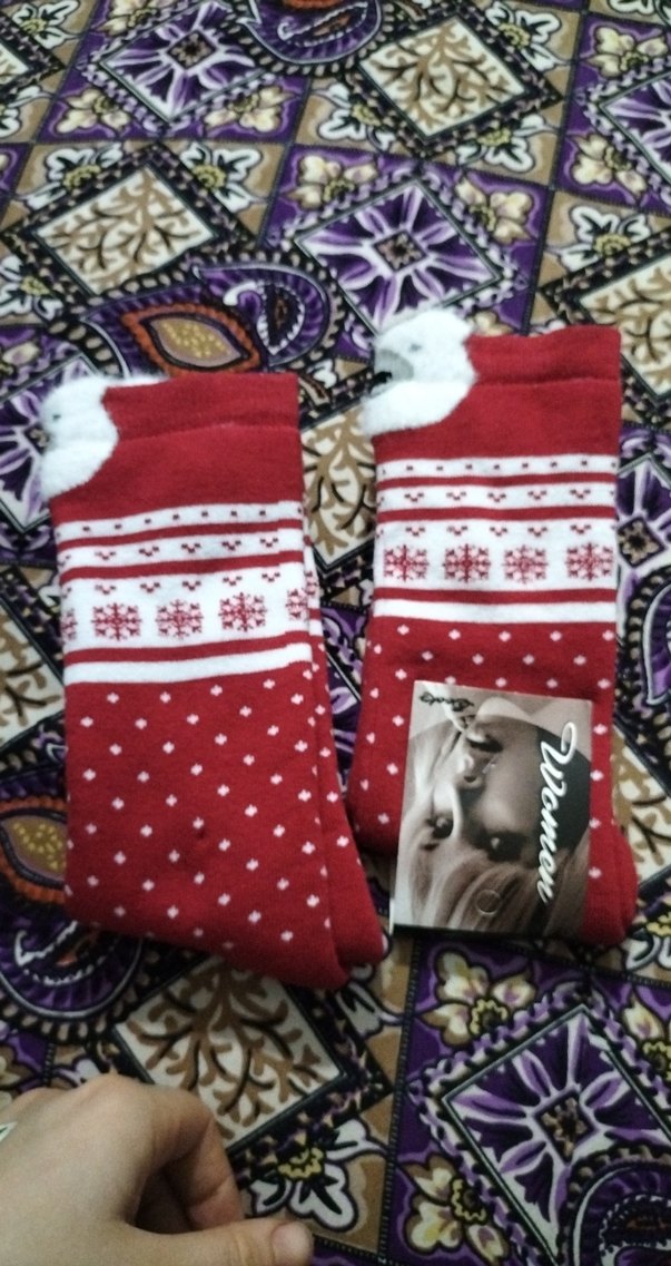 Kız Çocuk Kırmızı Nakışlı Çorap - Görsel 2