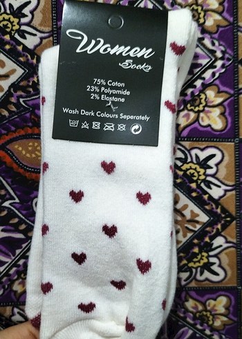 Nakışlı Beyaz Kız Çorabı - Görsel 2