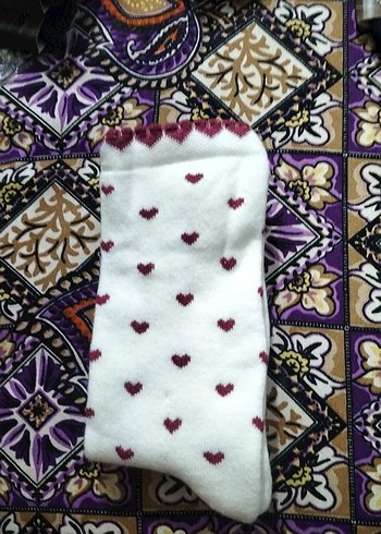 Nakışlı Beyaz Kız Çorabı - Görsel 4