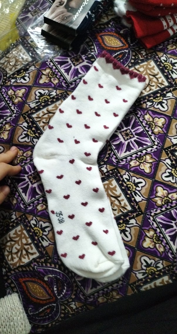 Nakışlı Beyaz Kız Çorabı - Görsel 3