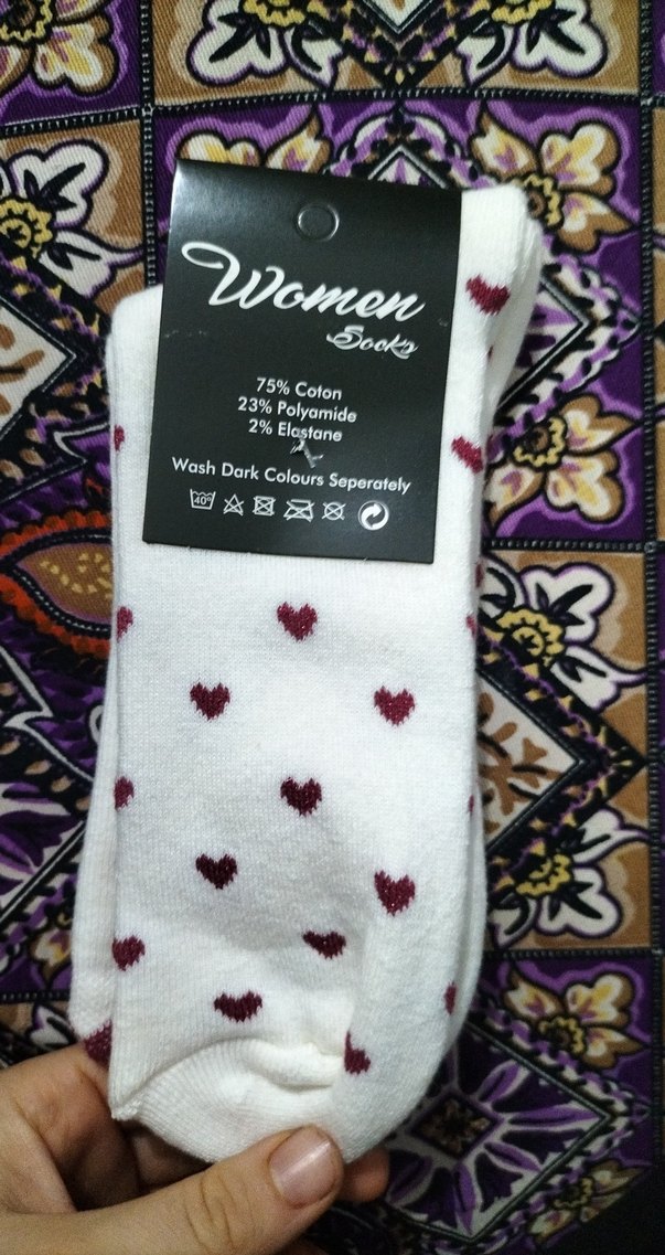 Nakışlı Beyaz Kız Çorabı - Görsel 2