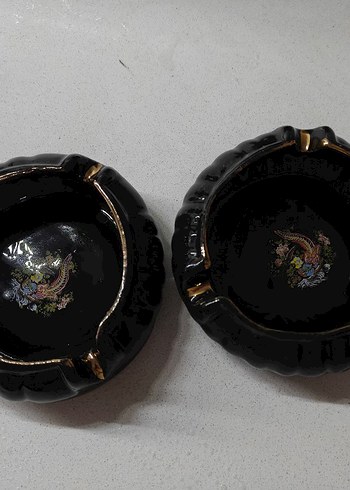 Siyah Parlak Seramik Vazo ve Kase Seti - Görsel 6