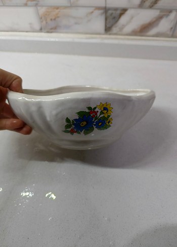 Çiçek Desenli Beyaz Seramik Vazo Seti - Görsel 5