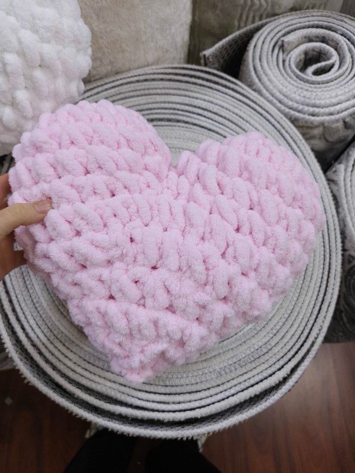 Pembe Kalp Şekilli yastık - Görsel 5