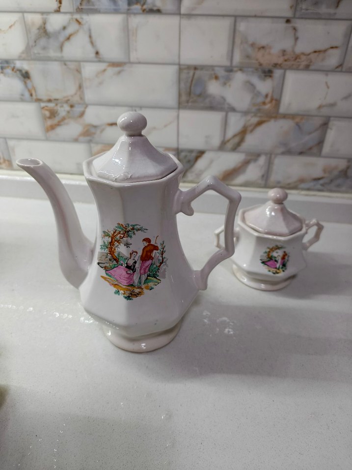 Pastel Beyaz Seramik Çaydanlık - Görsel 3