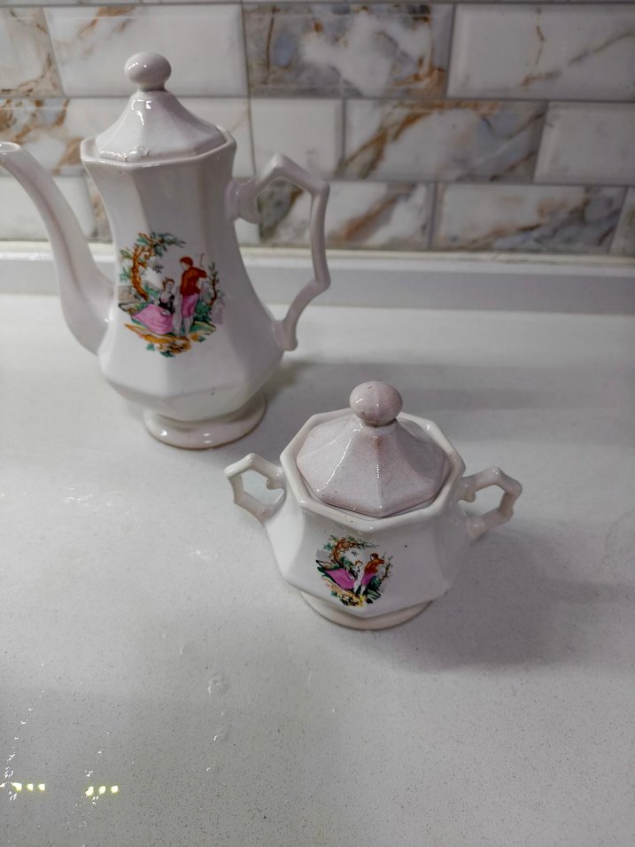 Pastel Beyaz Seramik Çaydanlık - Görsel 4