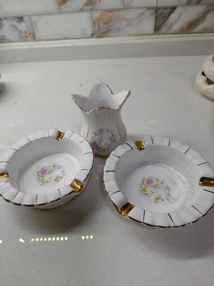 Pastel Desenli Beyaz Seramik Vazo - Görsel 5