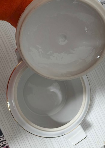 Pastel Çiçek Desenli Beyaz Porselen çorbalık - Görsel 2