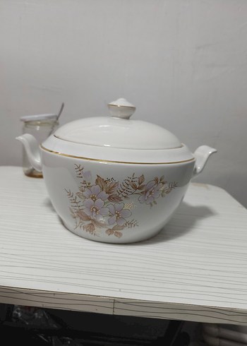 Pastel Çiçek Desenli Beyaz Porselen çorbalık - Görsel 4