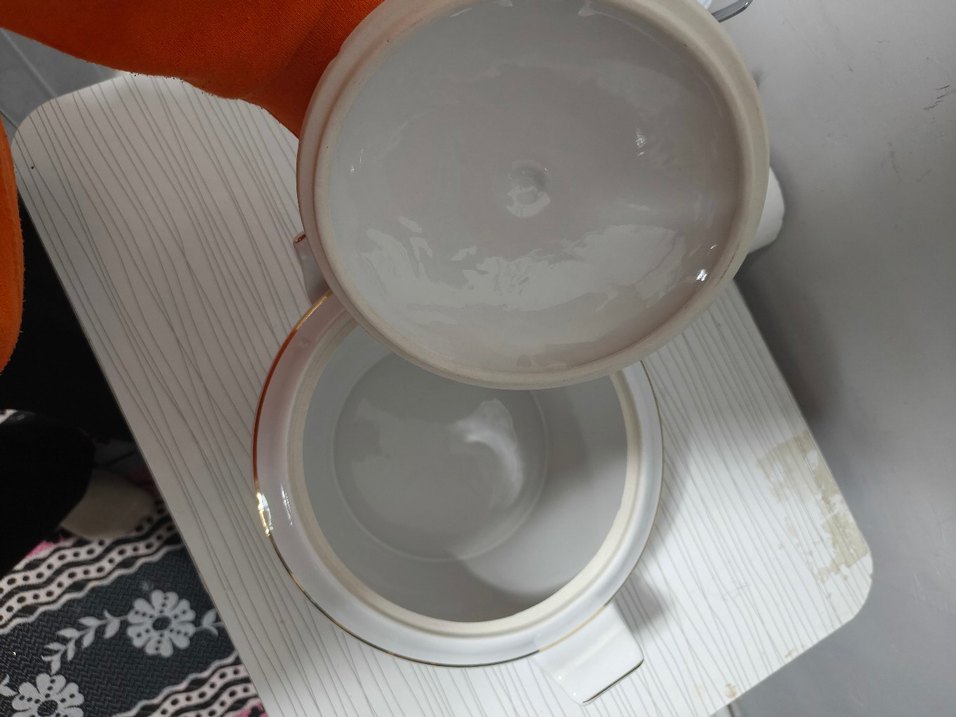 Pastel Çiçek Desenli Beyaz Porselen çorbalık - Görsel 2