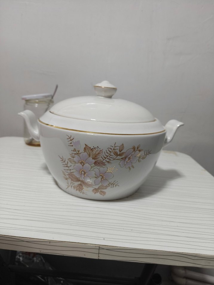 Pastel Çiçek Desenli Beyaz Porselen çorbalık - Görsel 4