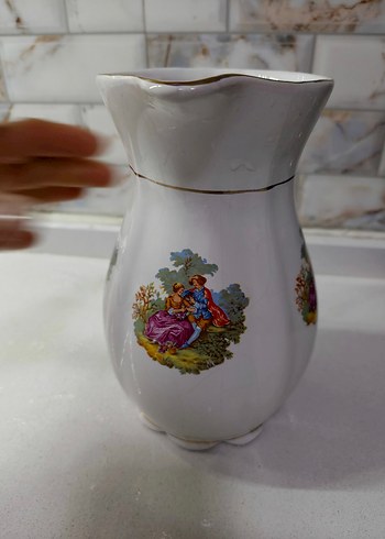 Beyaz Pastel Desenli Seramik Sürahi - Görsel 7