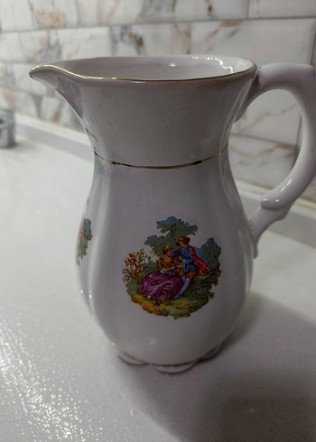 Beyaz Pastel Desenli Seramik Sürahi - Görsel 2