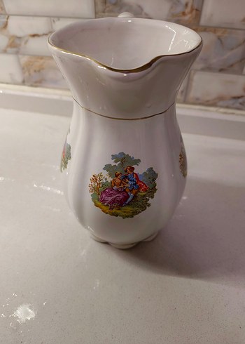 Beyaz Pastel Desenli Seramik Sürahi - Görsel 3