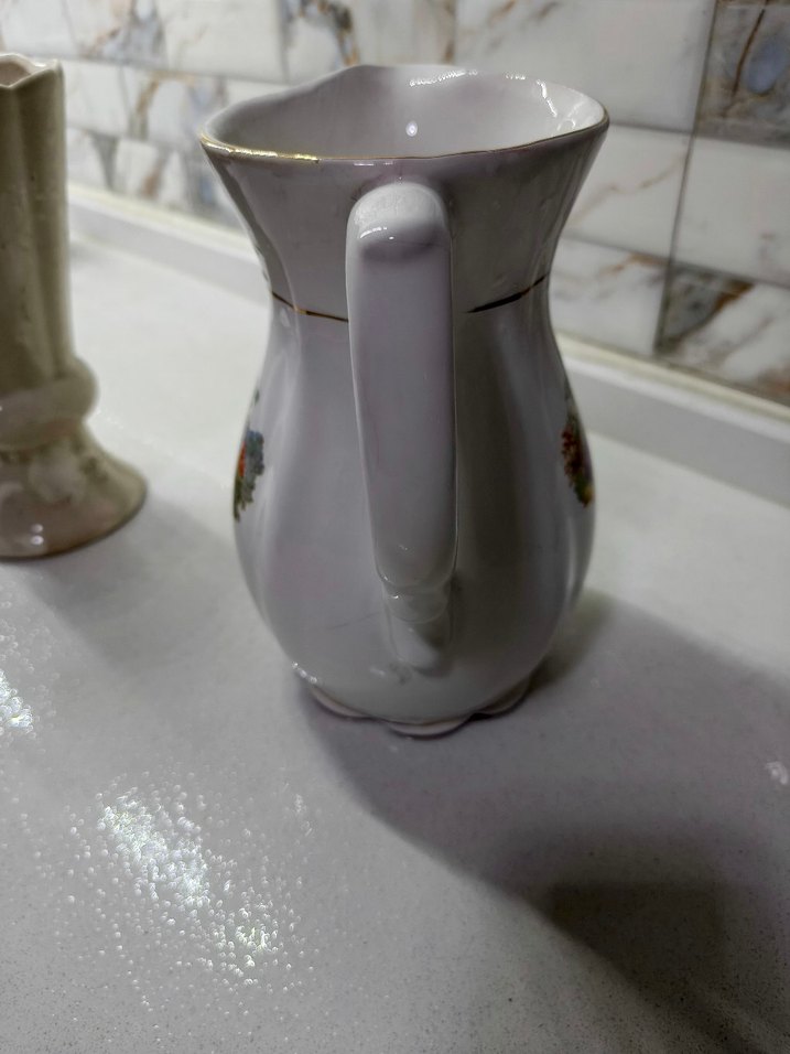 Beyaz Pastel Desenli Seramik Sürahi - Görsel 5