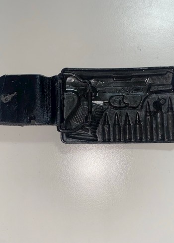 Siyah Oyuncak Tabanca Figürlü Kemer Tokası pislick - Görsel 4