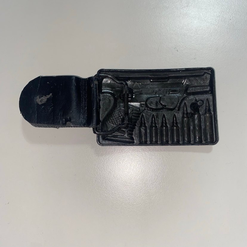 Siyah Oyuncak Tabanca Figürlü Kemer Tokası pislick - Görsel 4