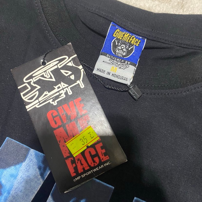 Siyah Rock Punk Baskılı Erkek Tişört give me face pislick - Görsel 3