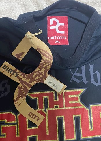 Siyah Baskılı Erkek Tişört Rock Punk dirty city the game pislick - Görsel 3