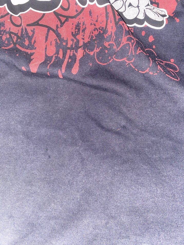 Baskılı Kırmızı Siyah Oversize Tişört - Görsel 3