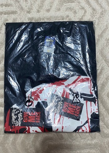 Siyah Baskılı Street Wear T-shirt give me face pislick - Görsel 4