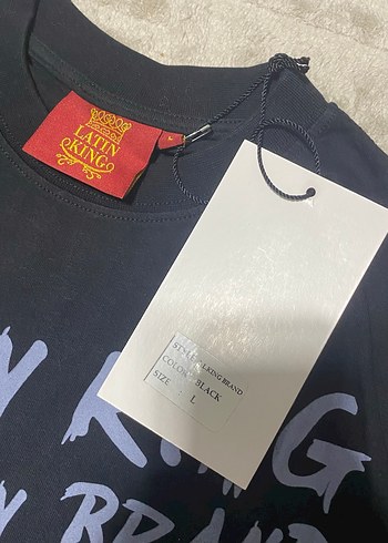 Siyah Baskılı Erkek Tişört pislick latin king - Görsel 3