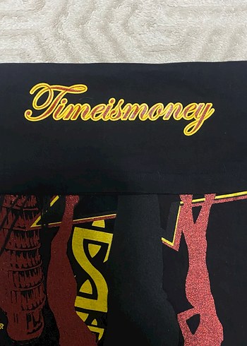 Rock Punk Tarzı Siyah Baskılı Erkek Tişört timeismoney pislick - Görsel 5