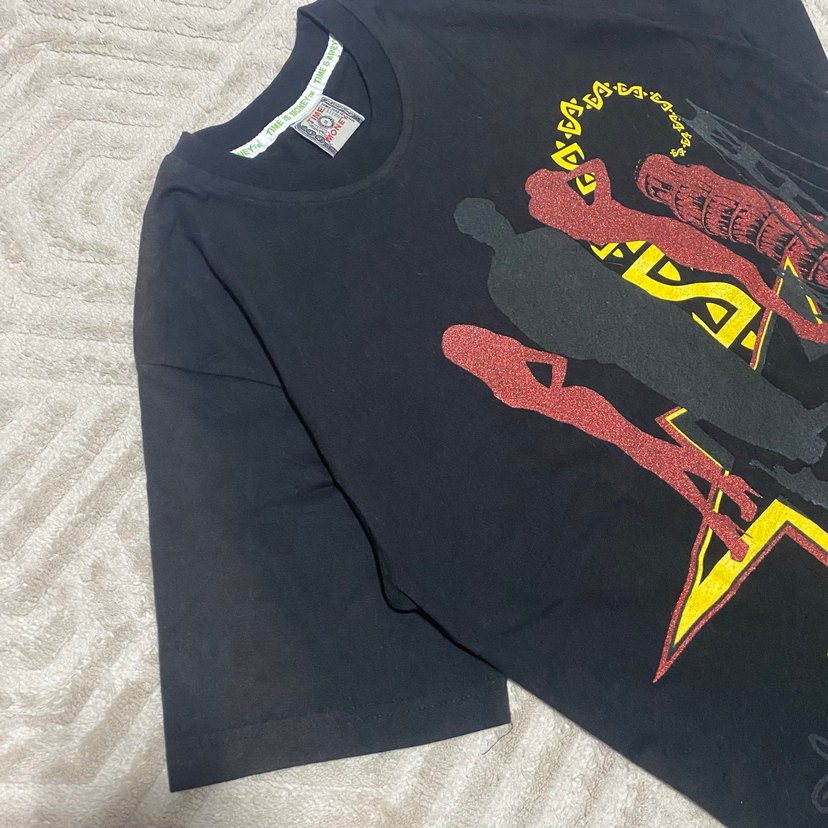 Rock Punk Tarzı Siyah Baskılı Erkek Tişört timeismoney pislick - Görsel 2