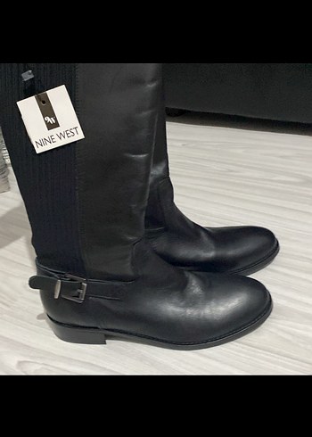 Zara Nine West Siyah Deri Diz Alti Cizme Yeni Ve Etiketli