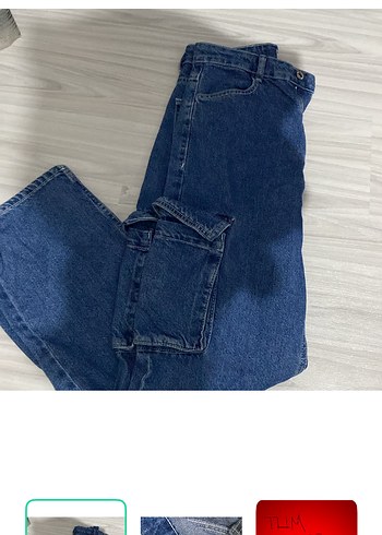 Bershka Straight Jean Cargo Jean