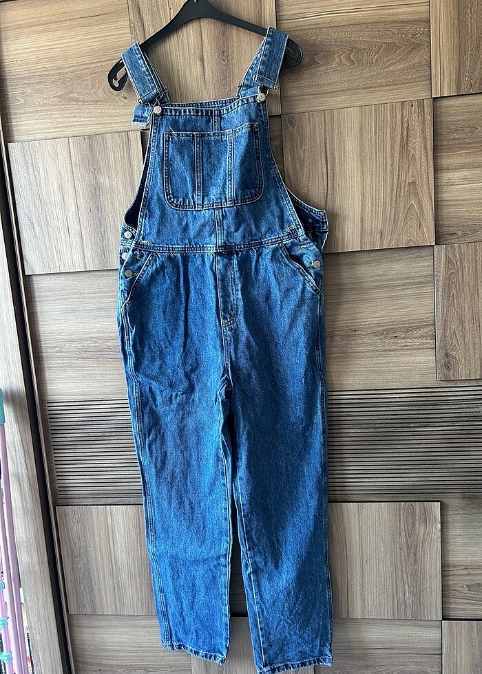 38 beden kot kadın salopet tulum - Görsel 2