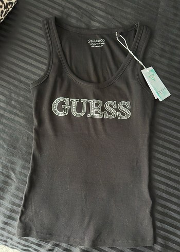 Siyah Kadın Guess İşlemeli Atlet - Görsel 3