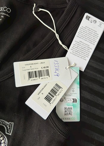 Siyah Kadın Guess İşlemeli Atlet - Görsel 2