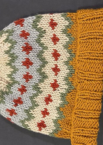 Renkli Bohem el Örgü Kadın Bere - Görsel 2