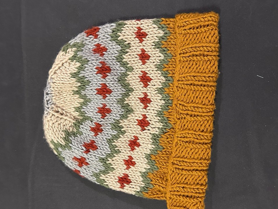 Renkli Bohem el Örgü Kadın Bere - Görsel 2